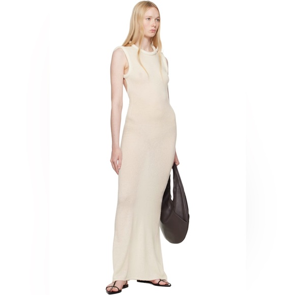 Aya Muse Dresses & Skirts - NEW Aya Muse Aura Ivory Cream Silk Wool Cashmere Sleeveless Dress Large